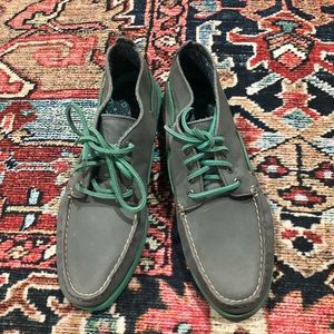 Sperry Top Sider Chukka boots, gray and teal